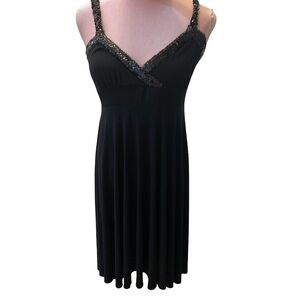 Lipstick Baby Doll Black Dress with Sequin Straps  size small